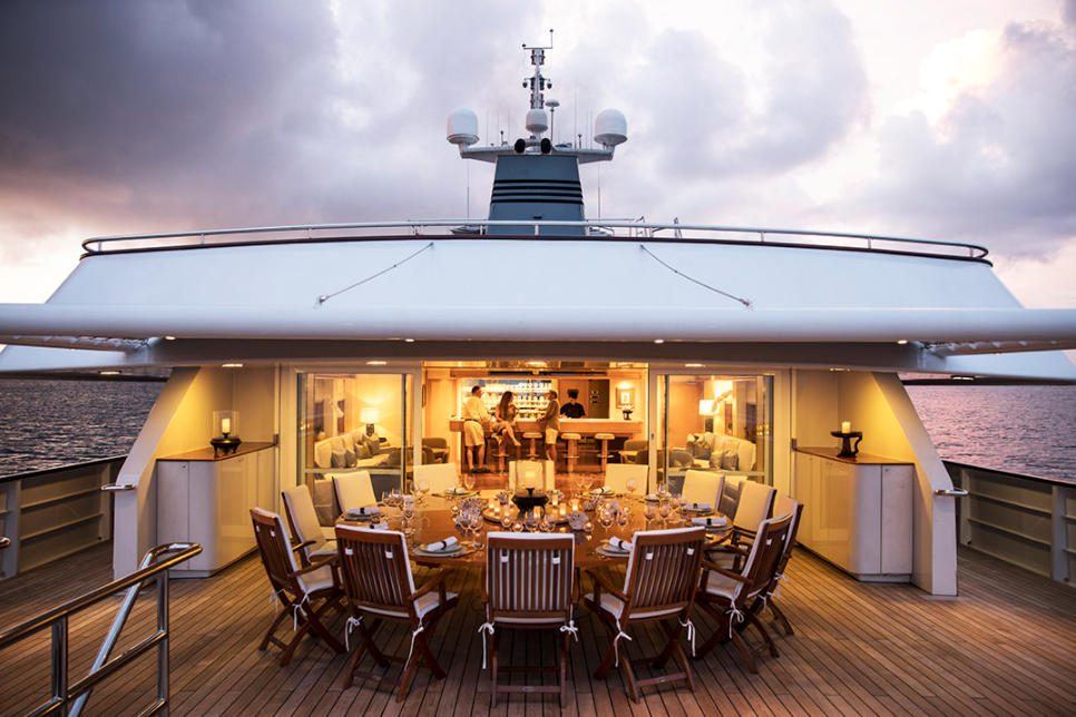 Luxury Liveaboard Indonesia, Bringing People Closer to Nature - outdoor dinning area and lounge