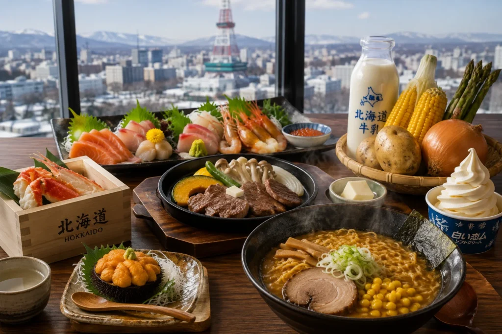 fresh seafood in hokkaido cuisine